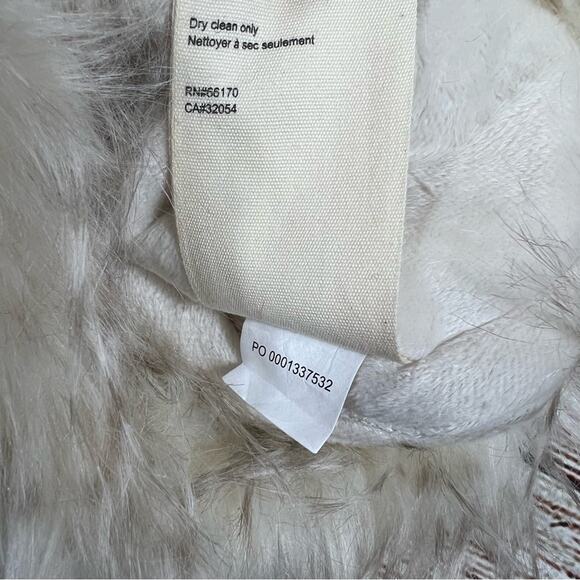 Anthropologie North Pole Cream Faux Fur Christmas Stocking Shaggy Holiday - Picture 7 of 10